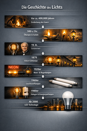 KI generierte Infogrfaik zur Entwicklung der Beleuchtung