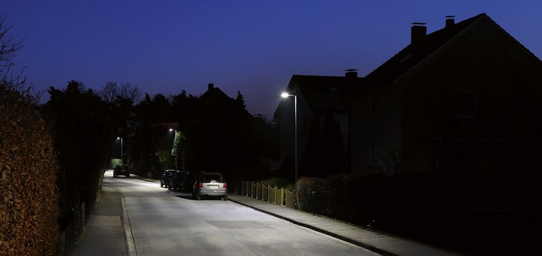 Beleuchtung einer Anwohnerstraße
